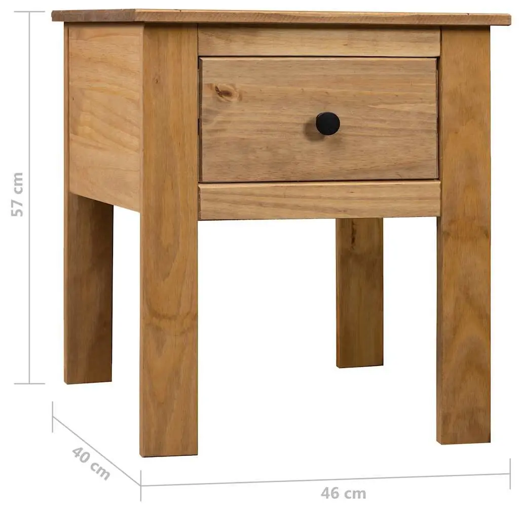Bedside Cabinet Solid Pinewood 46x40x57cm Brown Nightstand with Storage Drawer