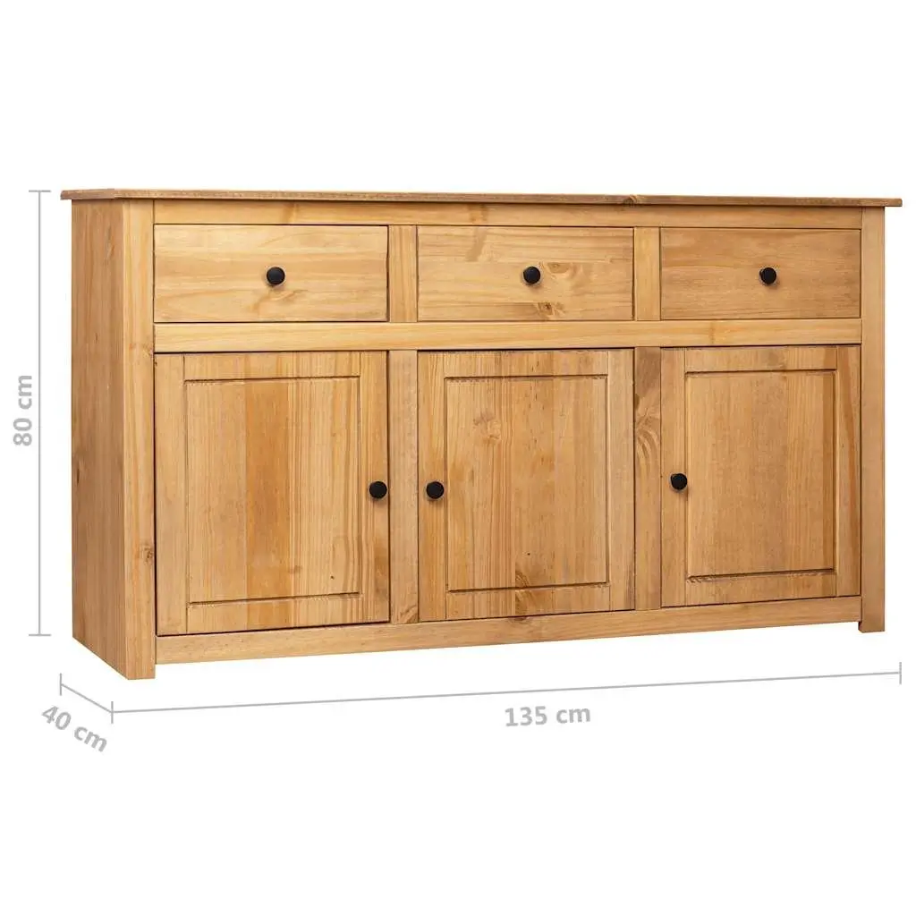 Sideboard Solid Pinewood 135x40x80 cm Brown Storage Cabinet
