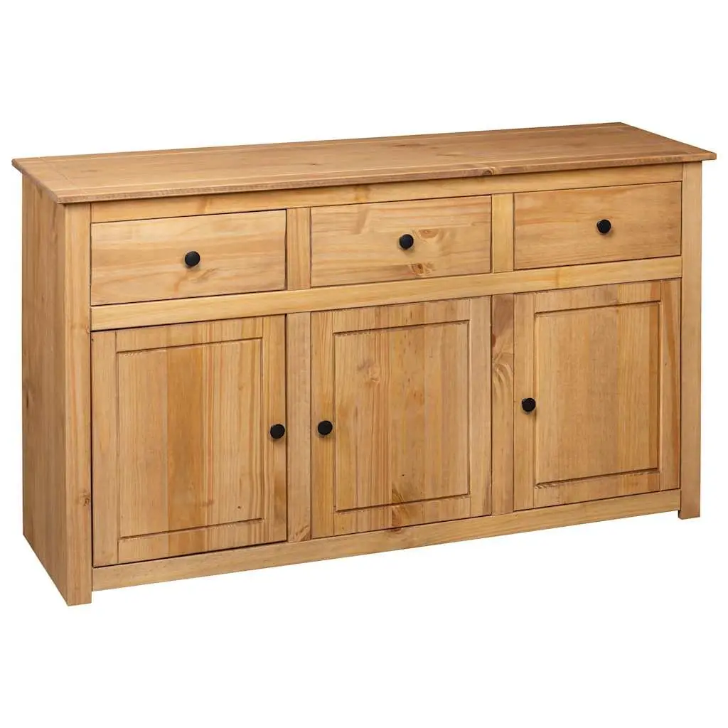 Sideboard Solid Pinewood 135x40x80 cm Brown Storage Cabinet