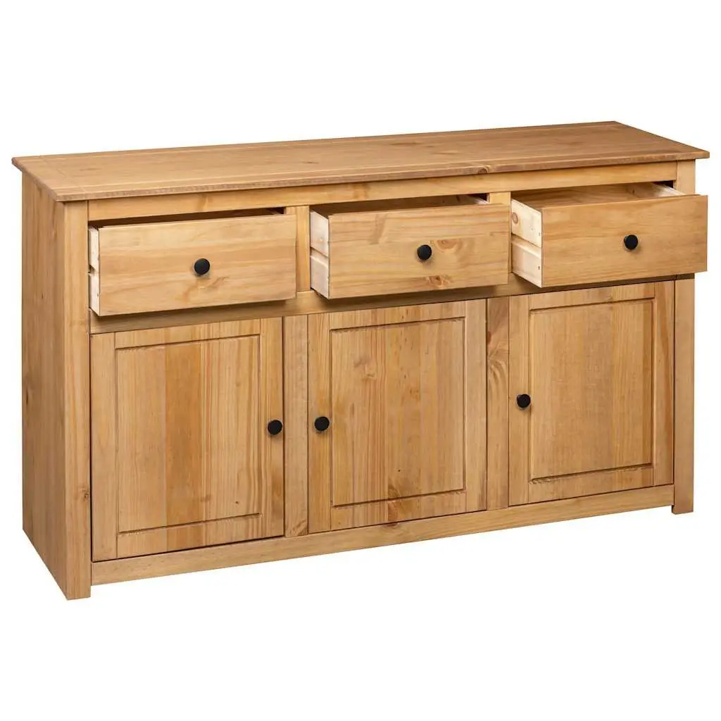 Sideboard Solid Pinewood 135x40x80 cm Brown Storage Cabinet