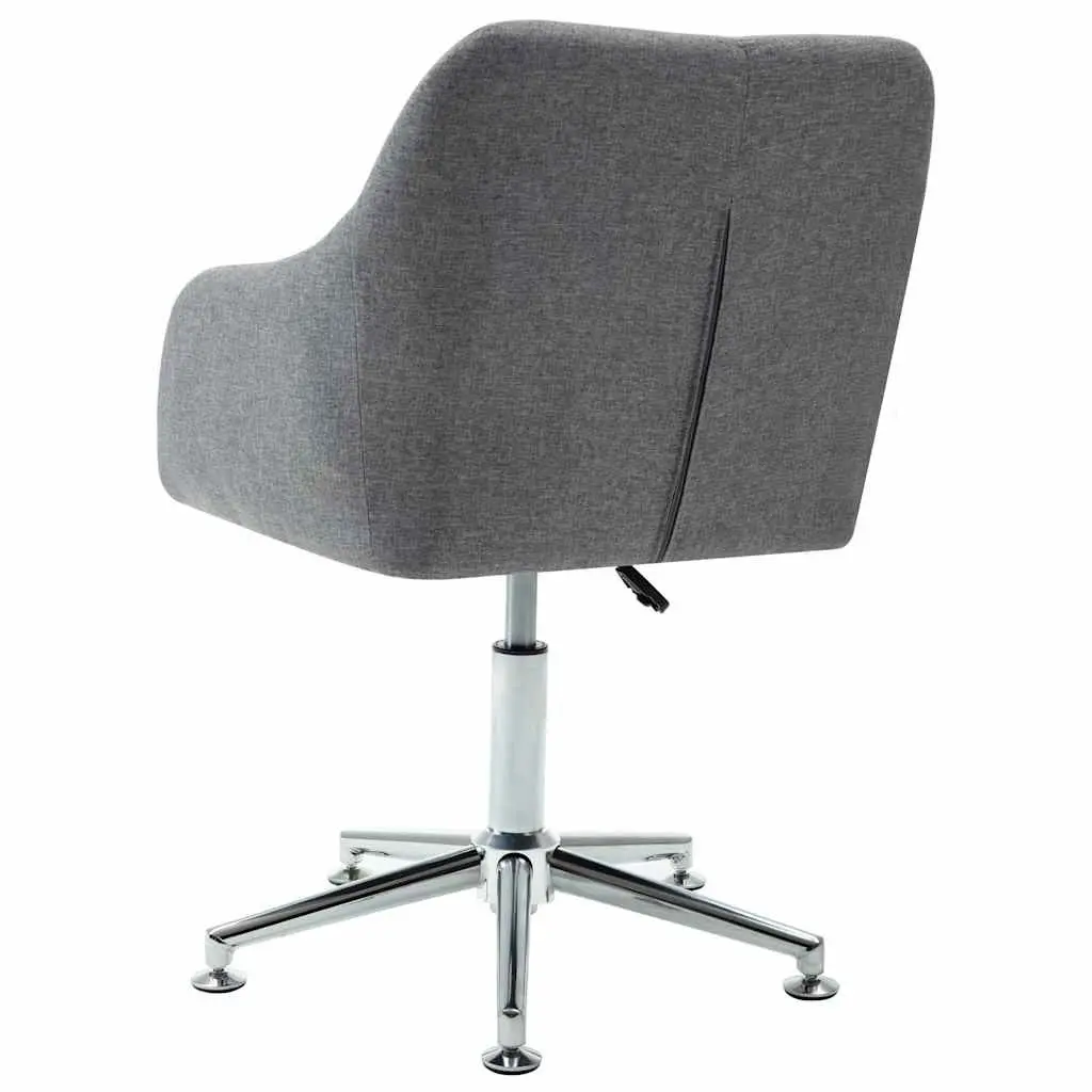 Swivel Dining Chair Ergonomic Grey Fabric Padded Seat