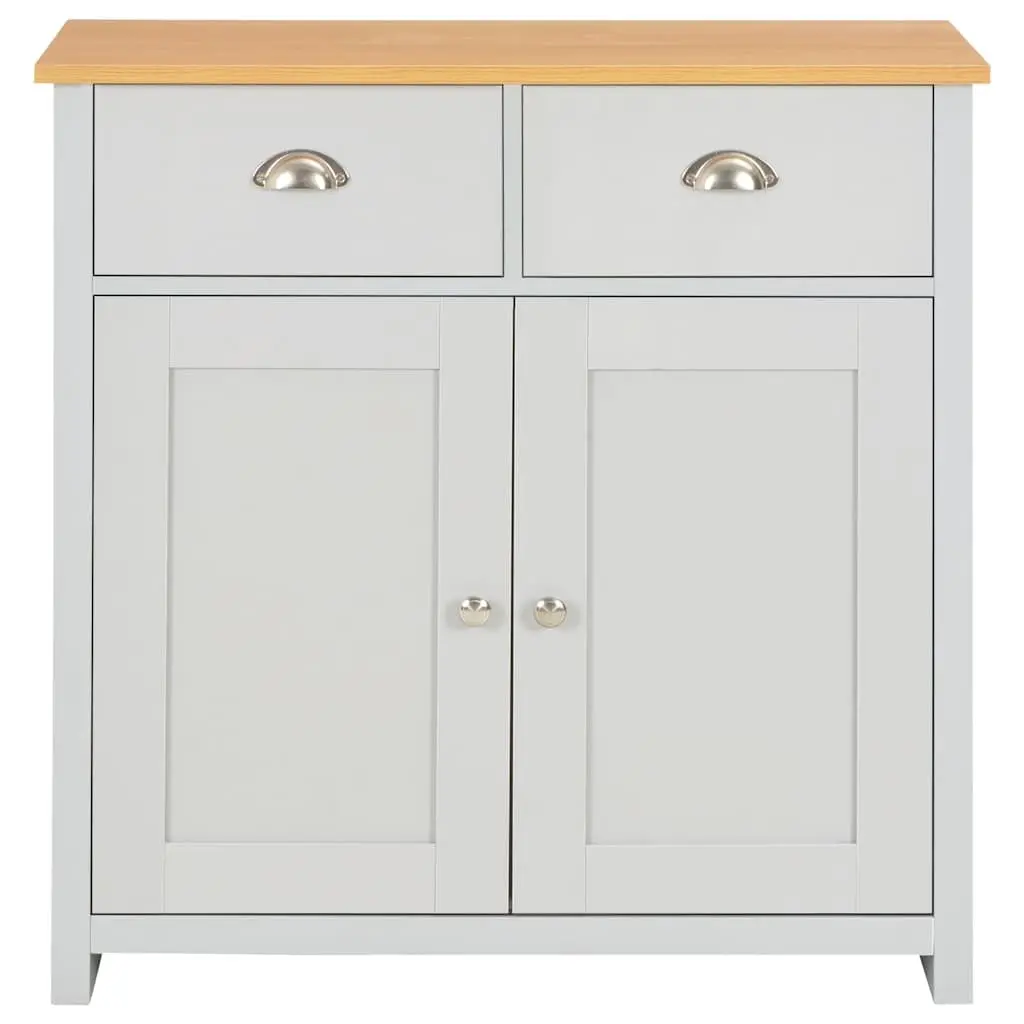 Sideboard Cabinet Grey Storage Buffet with Drawers and Doors for Living Room and Hallway