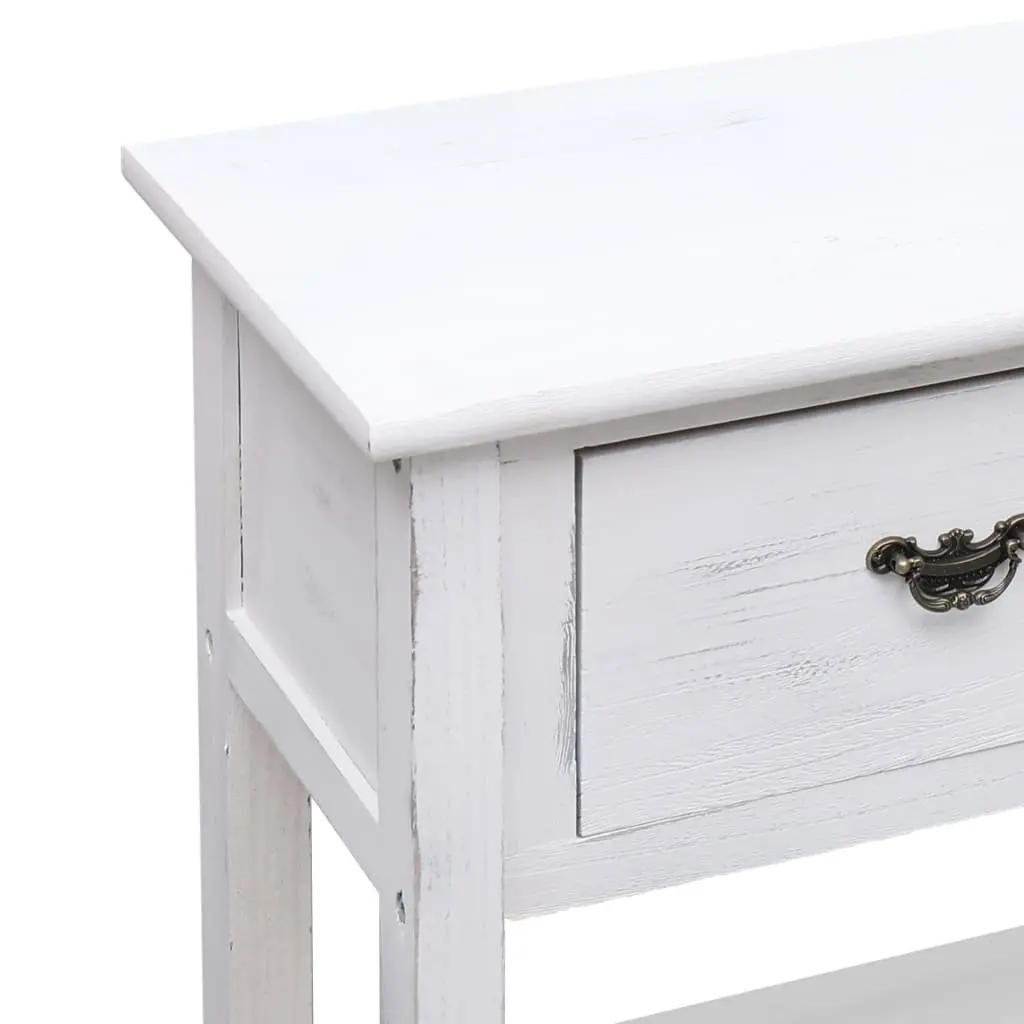 Wooden Sideboard White Storage Cabinet 3 Drawers 2 Shelves Buffet Furniture 115 x 30 x 76 cm
