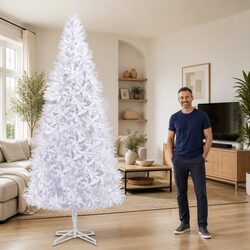 Artificial Christmas Tree 400 cm White Lifelike PVC Branches Seasonal Holiday