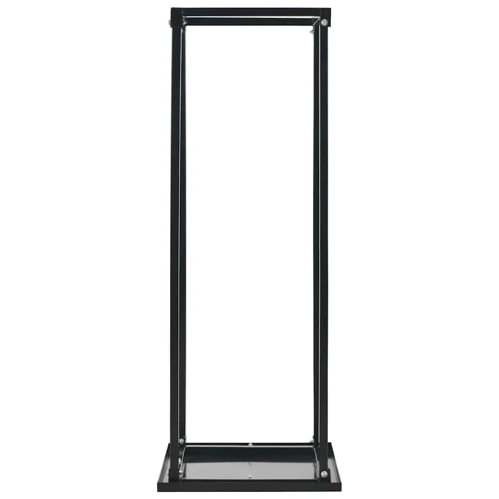 Firewood Rack Rectangular Log Storage Stand Black Steel Holder