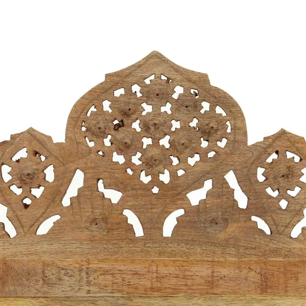 Room Divider 3-Panel Hand Carved Brown Wooden Folding Privacy Screen 120x165cm