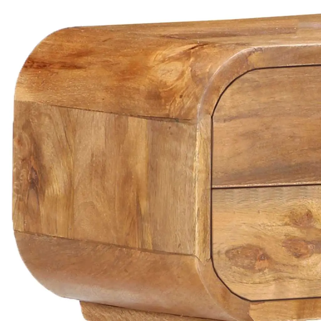 Bedside Cabinet Solid Wood 2 Drawer Storage Table 43x30x58cm Brown