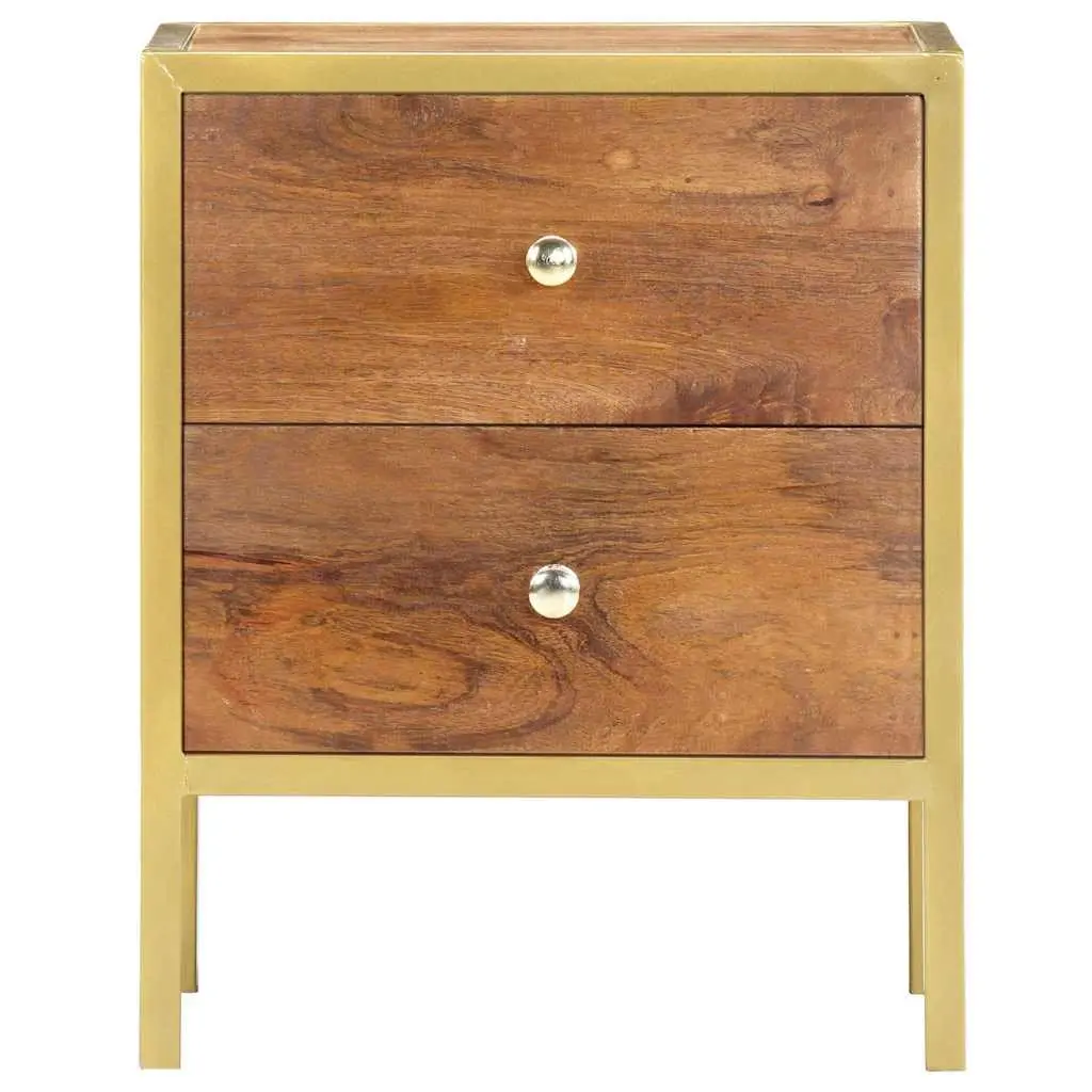 Wooden Bedside Cabinet 2 Drawers 40x35x50 cm Brown