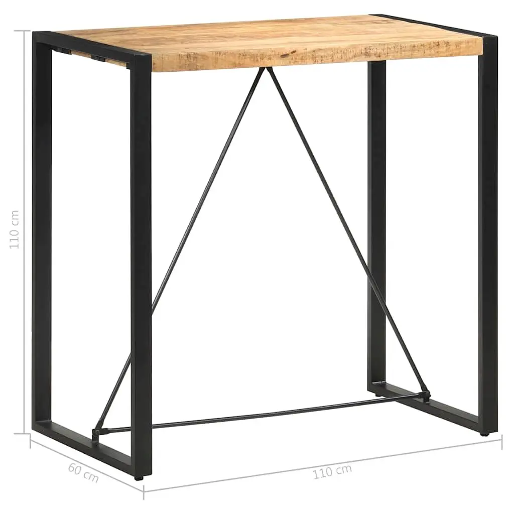 Bar Table Industrial Retro Style Solid Mango Wood 110x60x110cm Brown