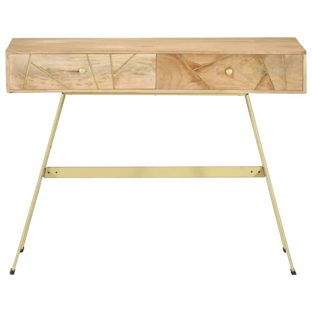 Writing Desk Solid Mango Wood Industrial Style 100x55x75cm Brown
