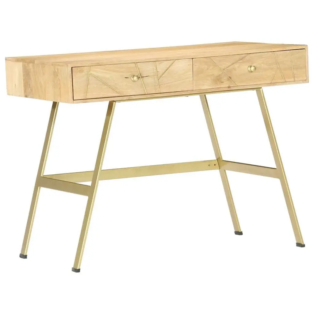 Writing Desk Solid Mango Wood Industrial Style 100x55x75cm Brown