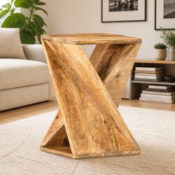 Solid Wood Mango Side Table 35x35x55 cm Accent End Table Nightstand Stool