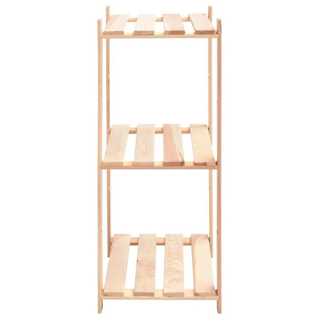 3-Tier Storage Rack Solid Wood 60x38x90 cm Brown Shelving Unit Home Organization