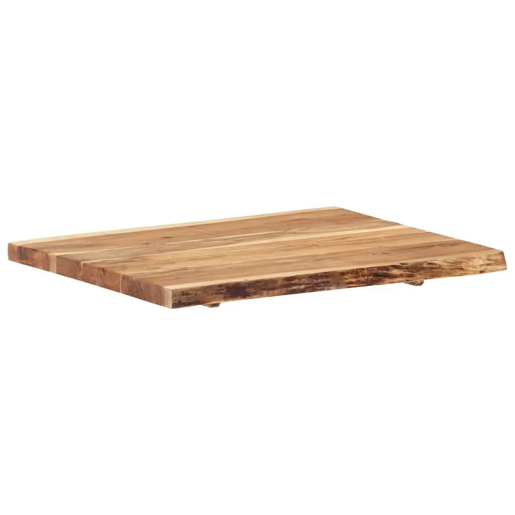 Table Top Solid Acacia Wood Live Edge Brown 80x50-60x3.8 cm Kitchen Desk