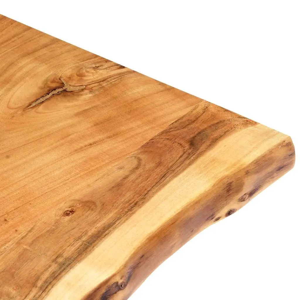 Solid Acacia Wood Table Top Live Edge Kitchen Dining Desk Brown 100x50-60cm