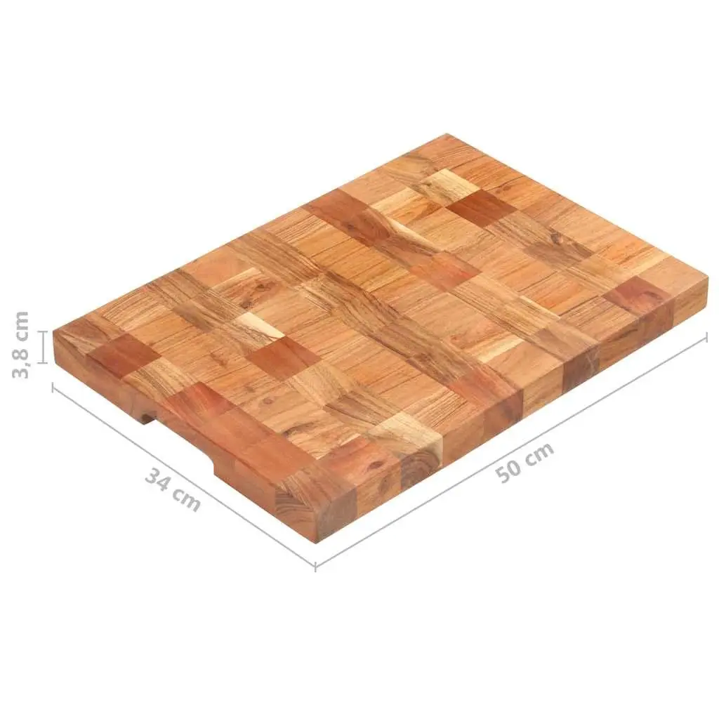 Cutting Board Solid Acacia Wood 50x34x3.8 cm Brown Kitchen Prep Surface