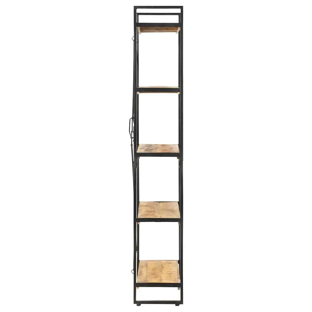 5-Tier Bookcase Solid Mango Wood Shelving Unit 90x30x180 cm Brown
