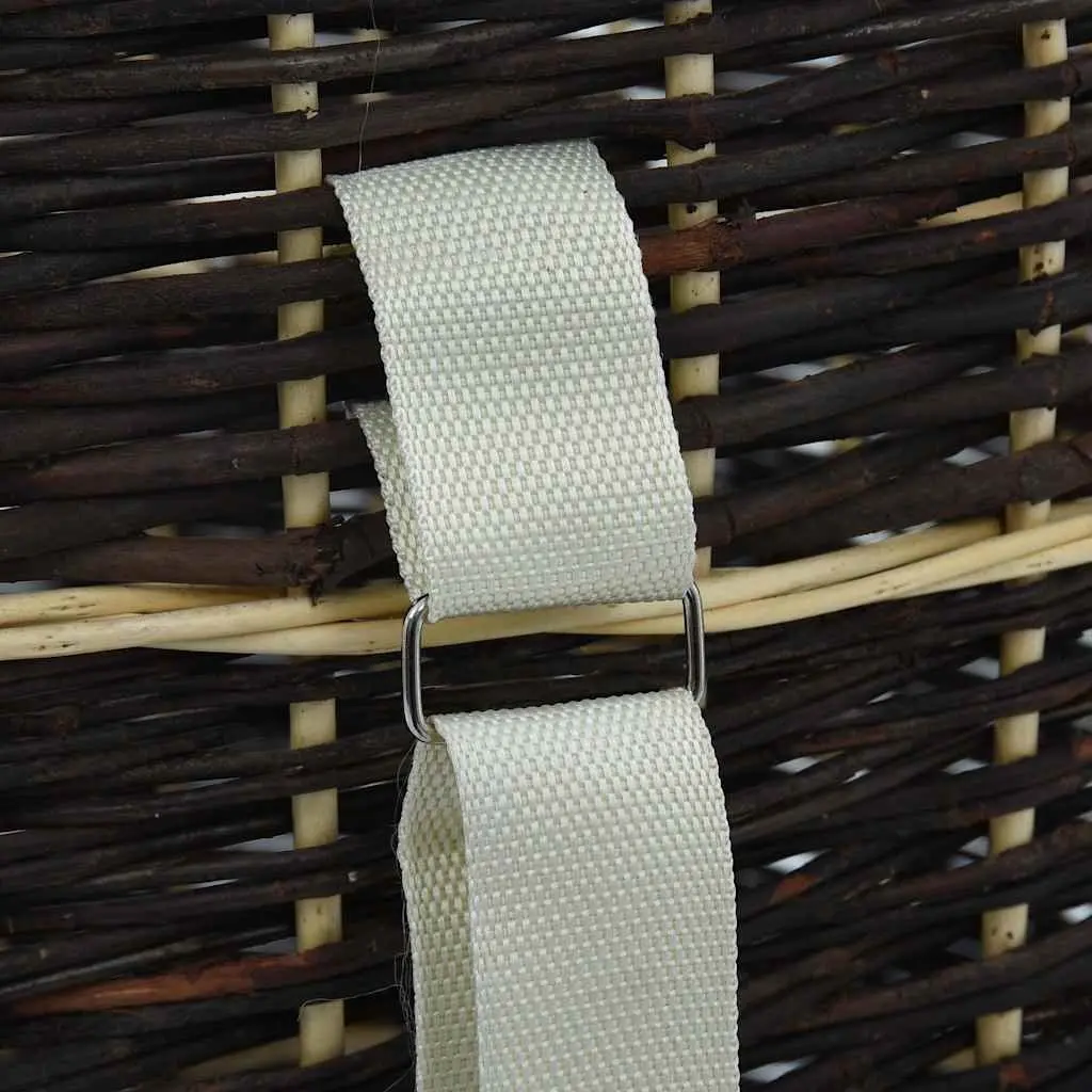 Firewood Backpack Carrier with Belts Natural Willow Rustic Brown