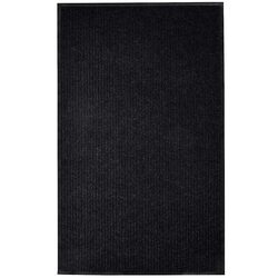 Door Mat Black 117x220 cm Non-Slip PVC Backing Indoor Outdoor Entrance Hallway