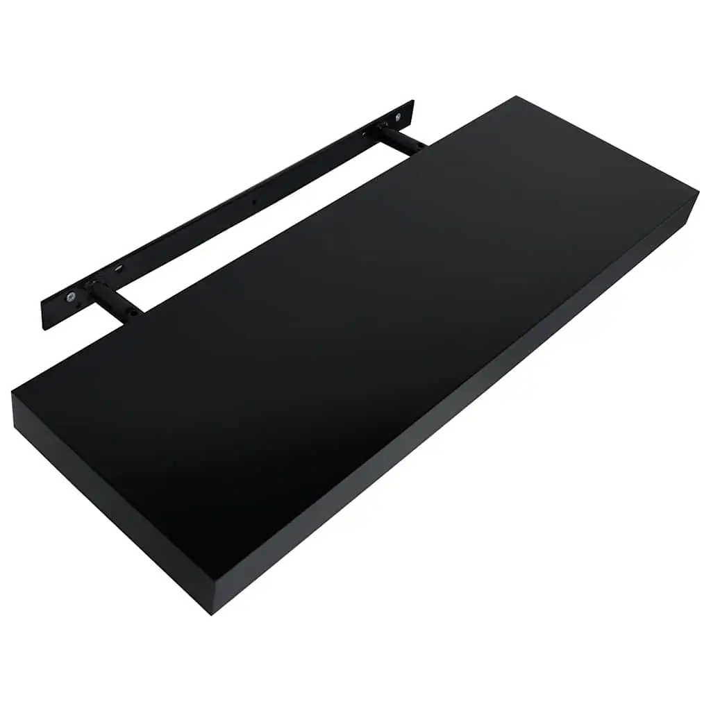 Floating Wall Shelves 2 Pieces Black Display Storage Home Decor