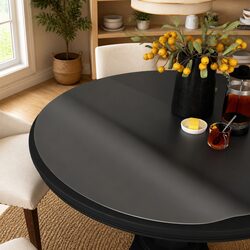 Round Table Protector Clear PVC Film Transparent Dining Living Room Furniture
