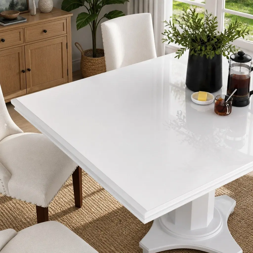 Table Protector Waterproof PVC Film Rectangular 140x90 cm Transparent