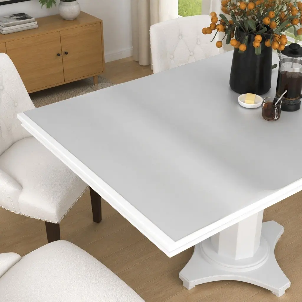 Table Protector Mat Waterproof Rectangular 180 x 90 cm Transparent PVC Film