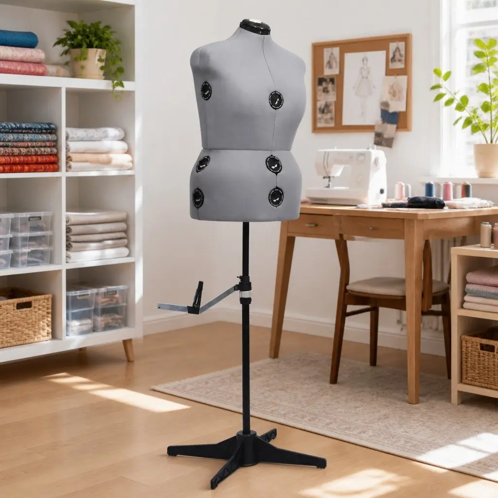 Adjustable Dress Form Female Grey L Size 44-50 Display Mannequin