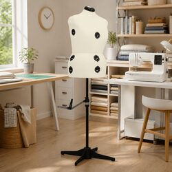 Adjustable Dress Form Female Mannequin Cream L Size 44-50 Display Dummy Tailor