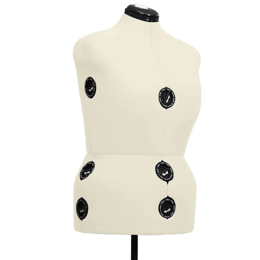 Adjustable Dress Form Female Mannequin L Size 44-50 Cream Display Dummy Tailor