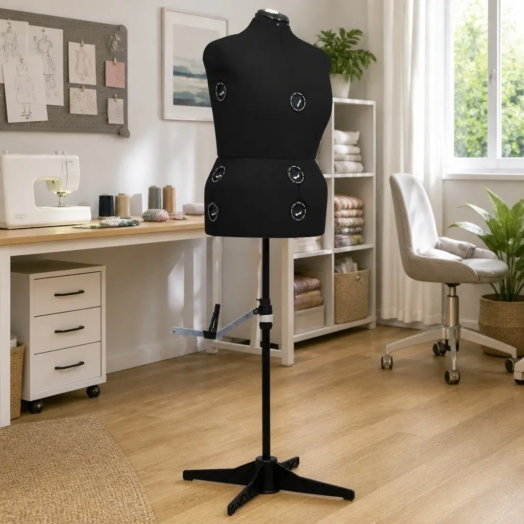 Adjustable Dress Form Female Mannequin Display L Size Black