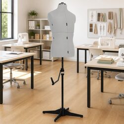 Adjustable Male Dress Form Mannequin Grey Tailor Fashion Display Clothes Valet