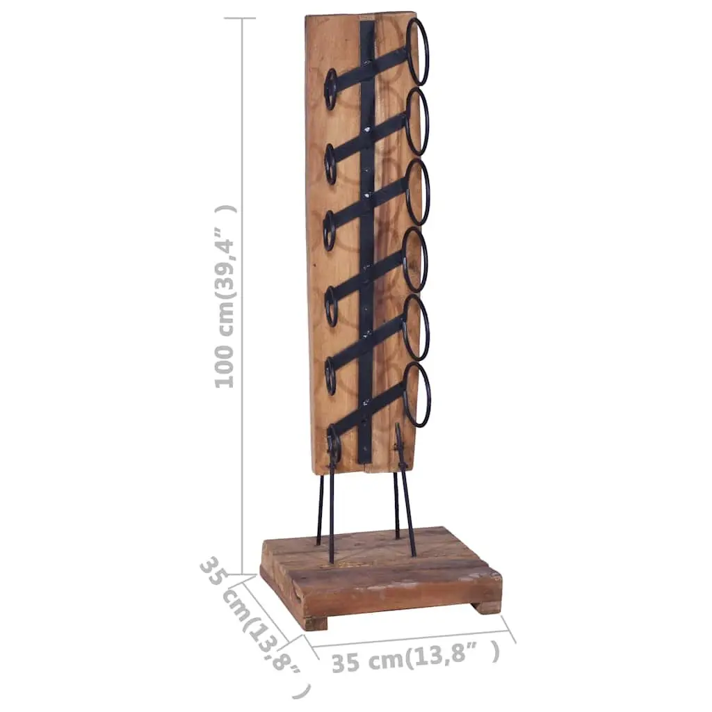 Wine Rack for 6 Bottles Wooden Floor Stand Kitchen Living Room Storage