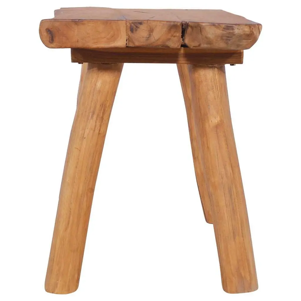Garden Bench 80cm Solid Teak Wood Indoor Outdoor Seating Furniture Brown