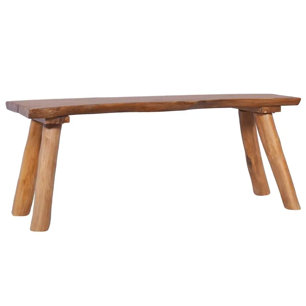 Teak Wood Garden Bench 120 cm Indoor Outdoor Brown Wooden Seating Furniture