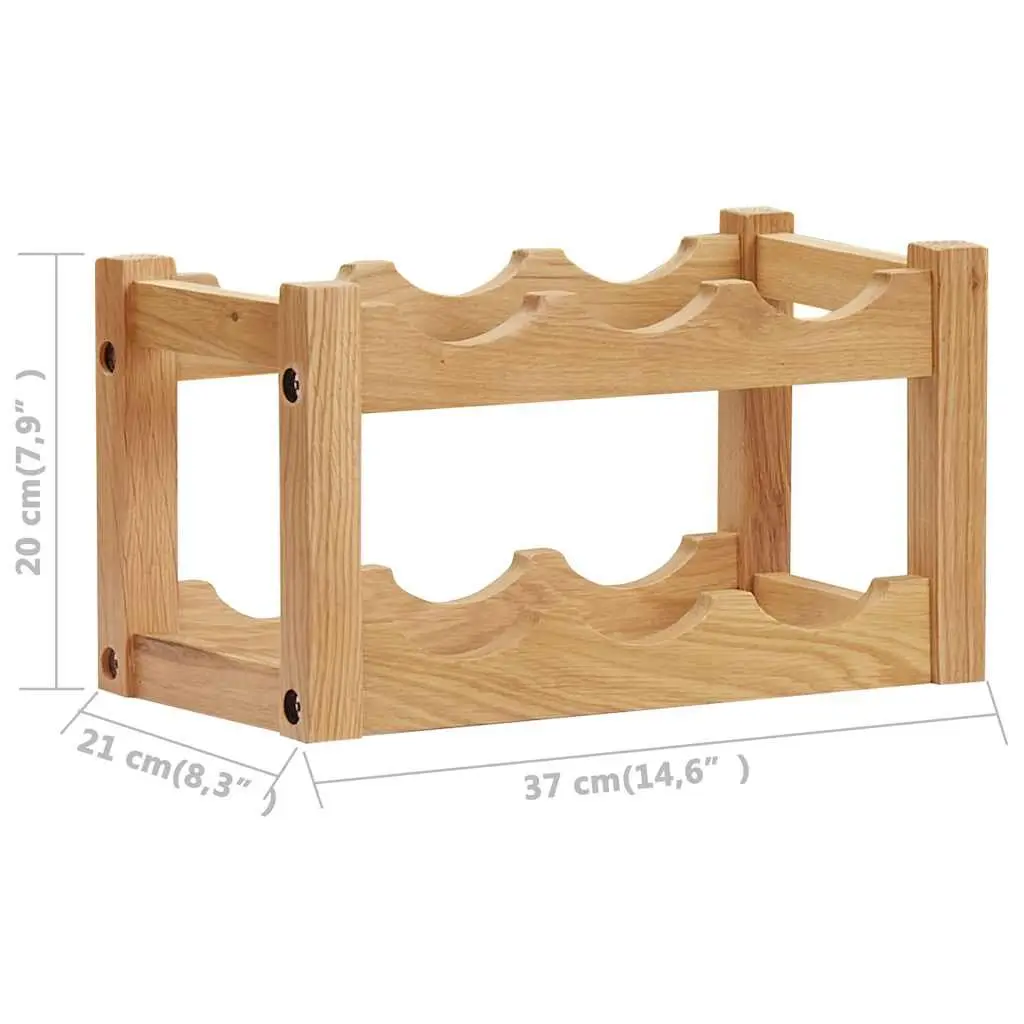 Wine Rack Solid Oak Wood Freestanding Storage Organiser Brown