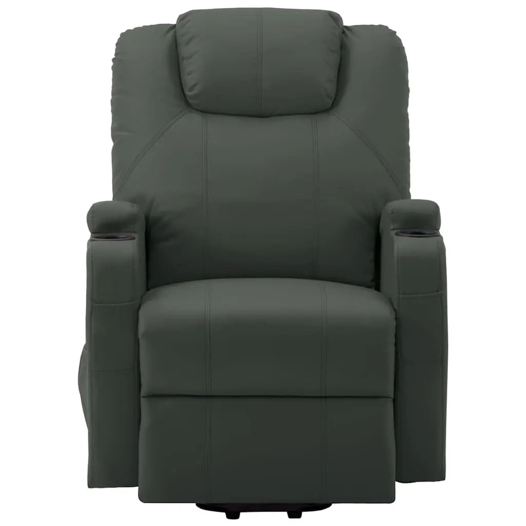 Electric Massage Recliner Chair Power Lift 6 Points Vibration Anthracite Faux Leather