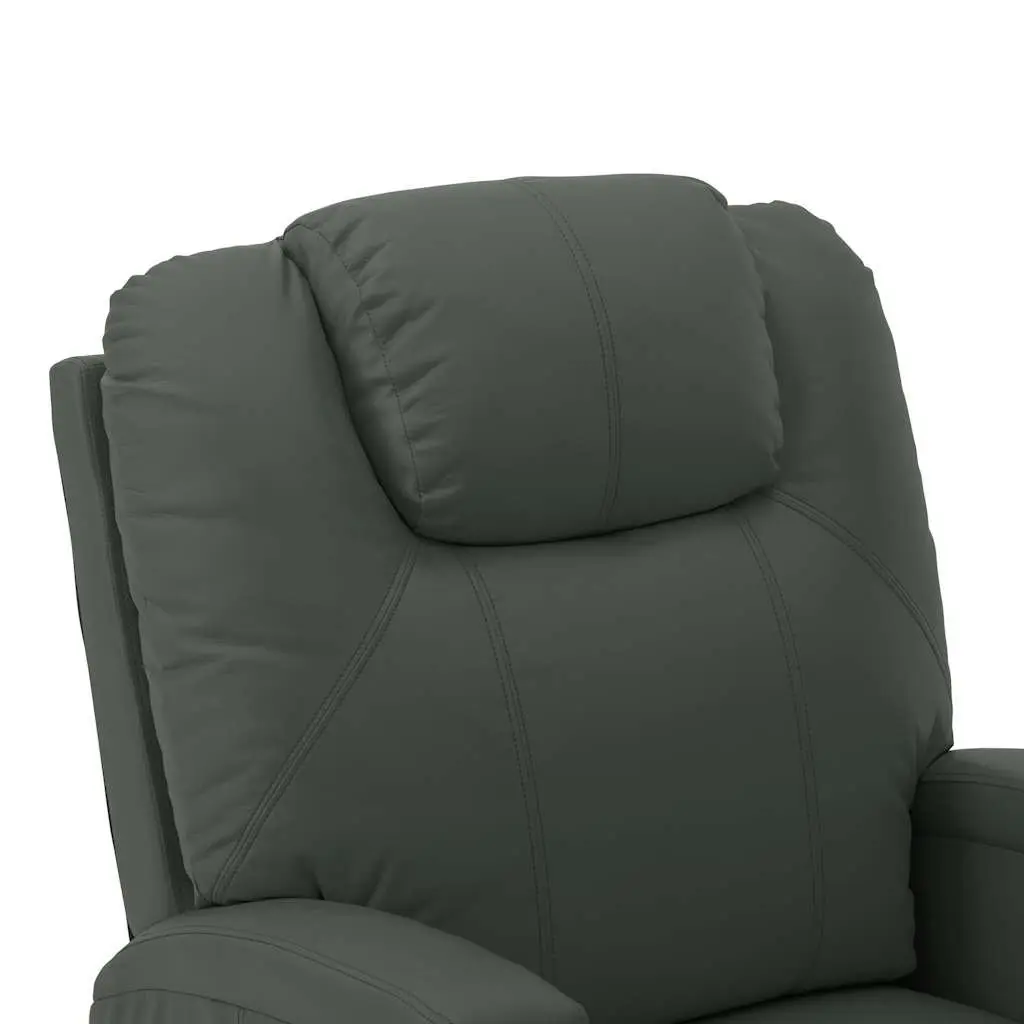 Electric Massage Recliner Chair Power Lift 6 Points Vibration Anthracite Faux Leather