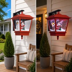 Christmas LED Wall Lamp Snow Falling Design Santa Holiday Decoration 40x27x45cm