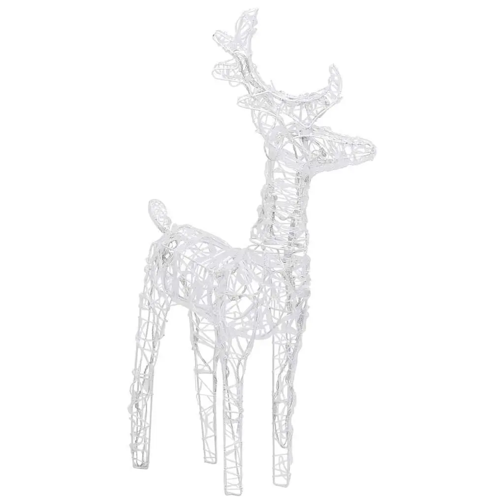 Christmas Reindeer Sleigh Decoration Pre-lit Cold White LED Lights Outdoor 280 x 28 x 55 cm