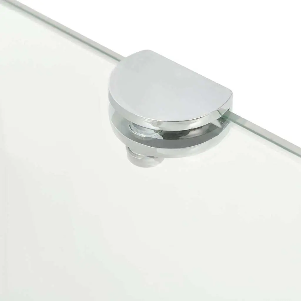 Corner Shelves 2pcs Glass Wall Shelf 25x25cm Transparent with Chrome Supports