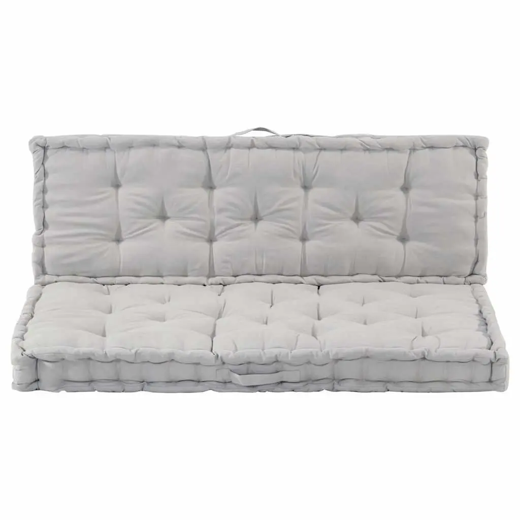 Pallet Floor Cushions Cotton Grey 2 Piece Outdoor Sofa Seat Pad