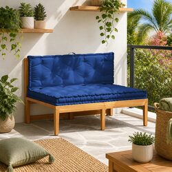 Pallet Floor Cushions 2 Pieces Cotton Blue Seat Pad Garden Sofa Bench Comfort