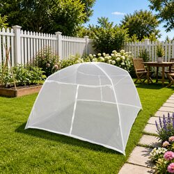 Camping Tent 200x120x130 cm Mosquito Net Fiberglass Poles Quick Setup White