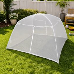 Camping Tent 200x150x145 cm Fiberglass Poles Mosquito Screen White Outdoor