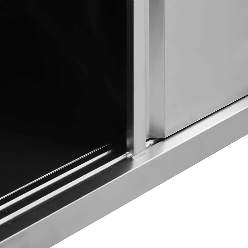 Stainless Steel Work Table with Sliding Door Storage for Commercial Kitchen