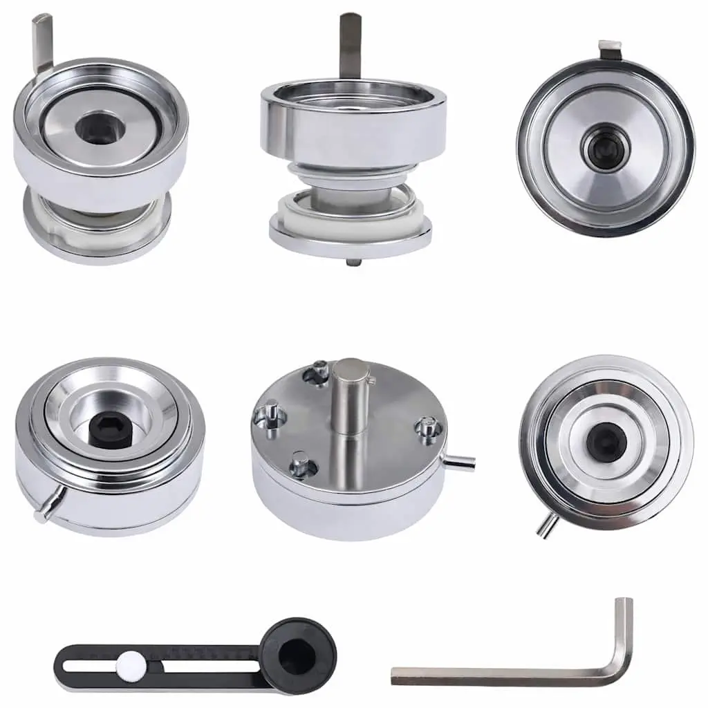 Button Maker Machine 58mm with Circle Cutter and 500 Button Parts Brown