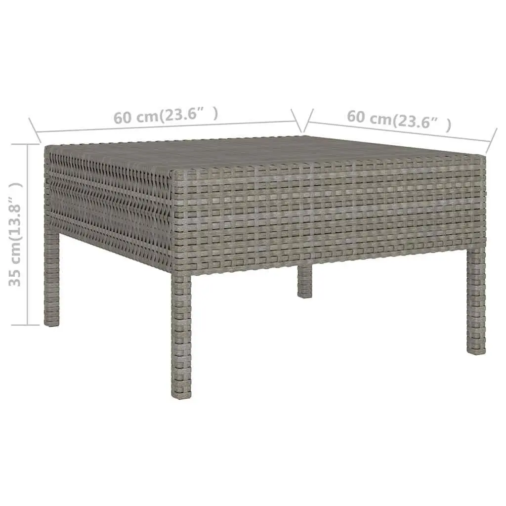 Garden Lounge Set 6 Piece Modular Outdoor Furniture PE Rattan Grey with Cushions