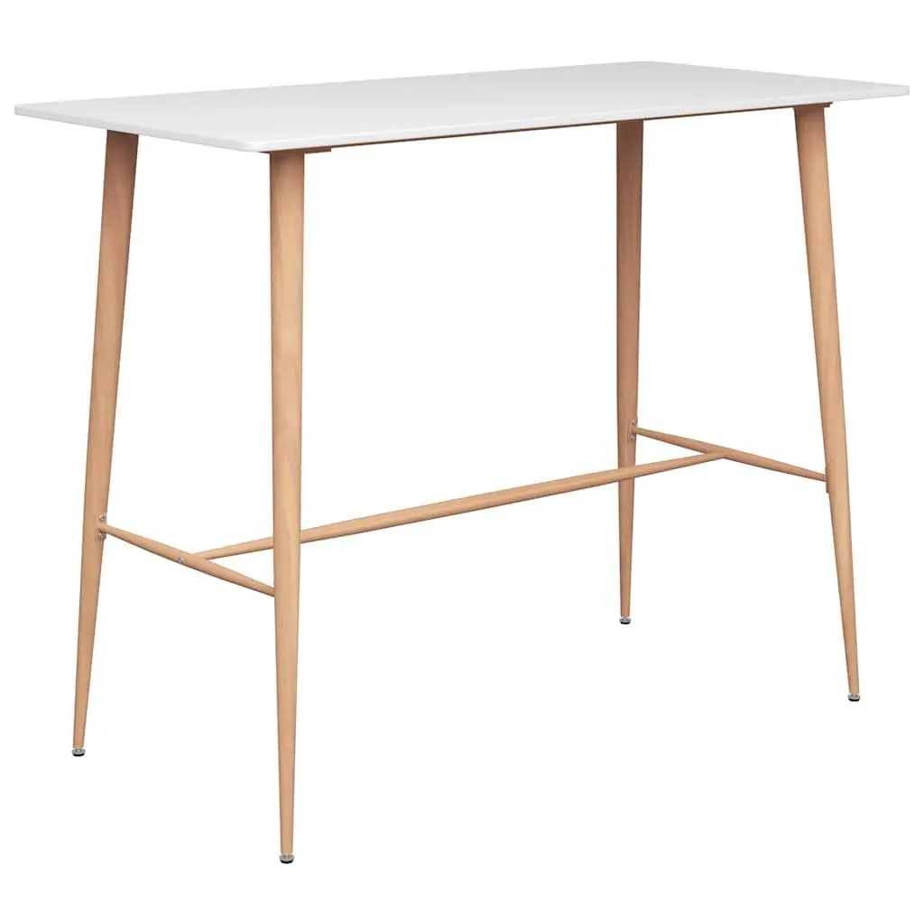 5 Piece Bar Set Modern Counter Table with 4 Bar Stools White and Black MDF and Metal