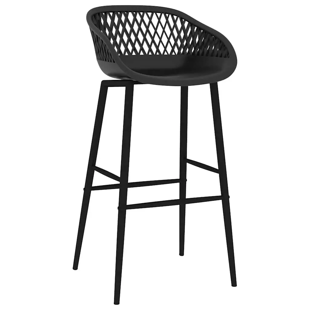Bar Set 5 Piece Black Counter Table and Stools Kitchen Dining Furniture Indoor